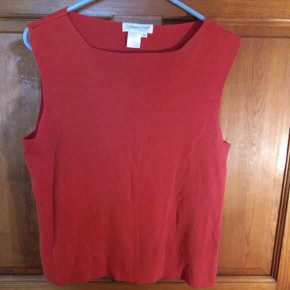 Coldwater Creek Womens 2X Orange Red Tank Sweater  - Picture 1 of 6